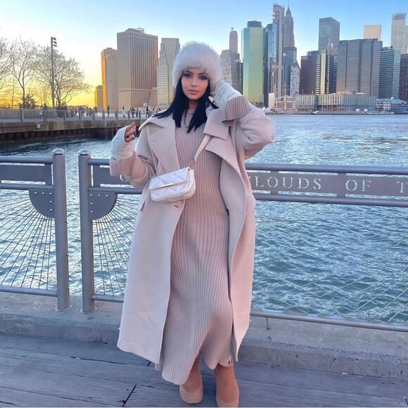 Zara Wool Blend Oversized Coat Beige NWT - Picture 13 of 15